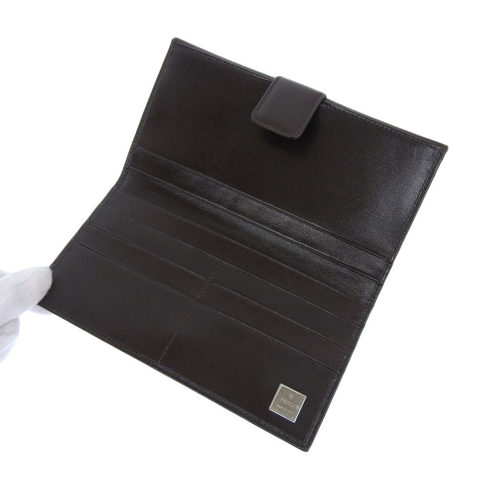 Fendi Canvas Leather Long Wallet Brown