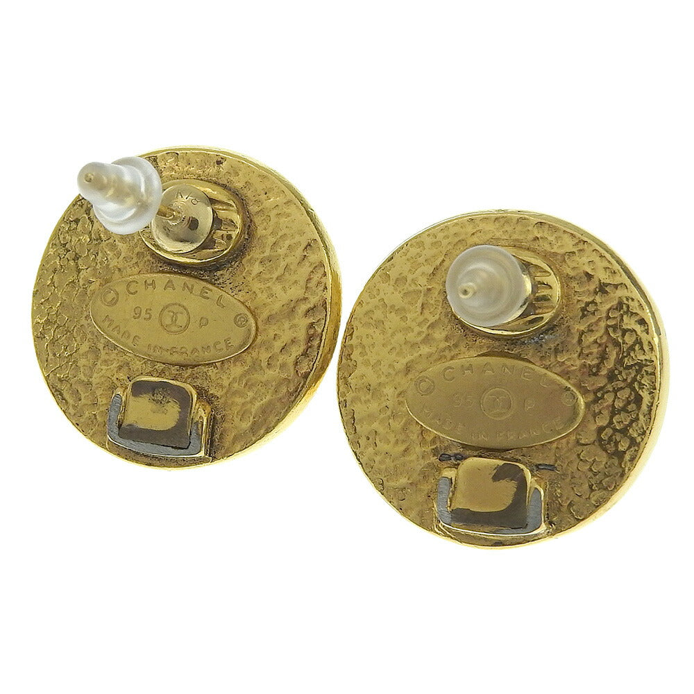 Chanel Coco Mark Earrings Imitation Pearl Vintage