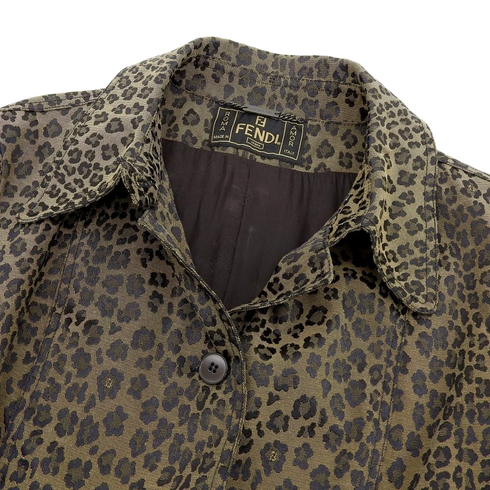 Fendi Leopard Print Jacket Brown 44