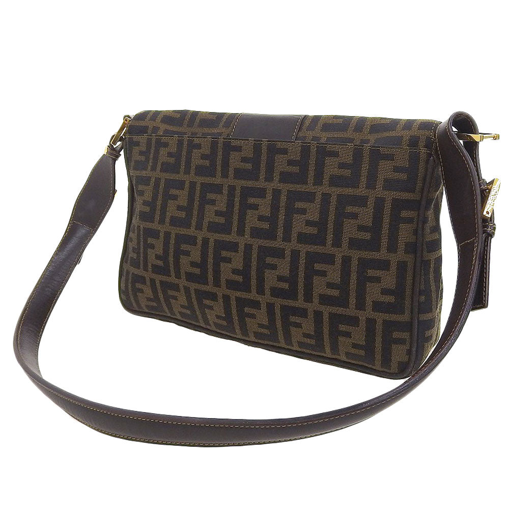 Fendi Canvas Leather Shoulder Bag Vintage