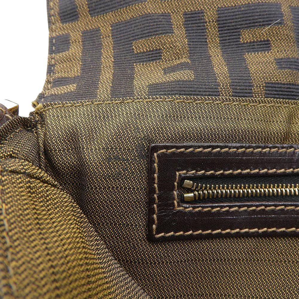 Fendi Canvas Leather Shoulder Bag Vintage
