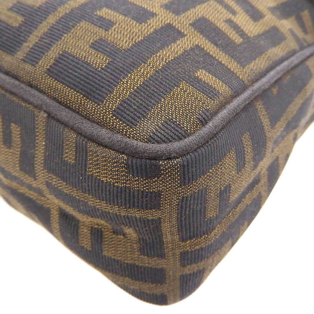 Fendi Canvas Leather Shoulder Bag Vintage