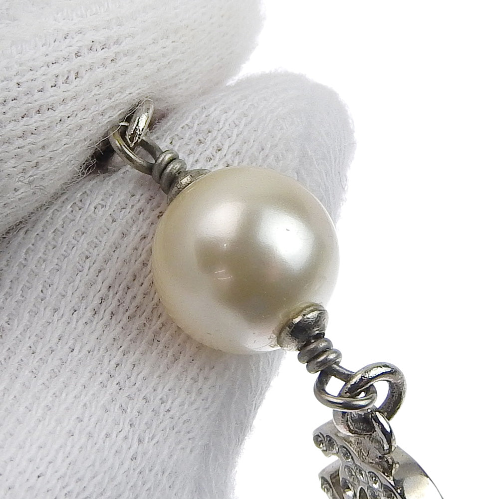 Chanel Coco Mark Pearl Rhinestone Necklace 40cm