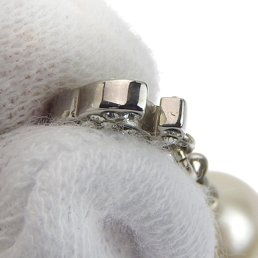 Chanel Coco Mark Pearl Rhinestone Necklace 40cm