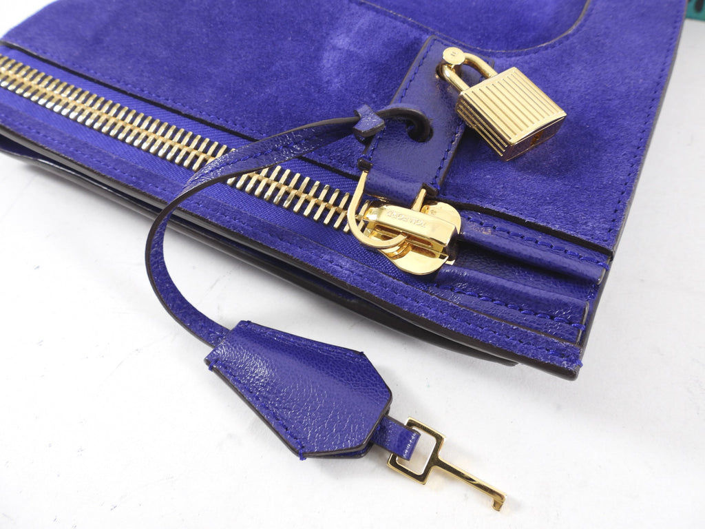 Tom Ford Purple Suede Alix Tote / Clutch Bag