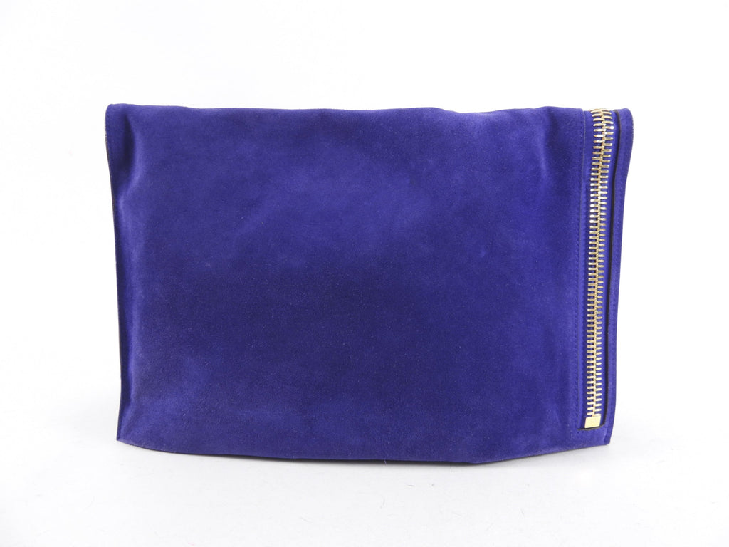 Tom Ford Purple Suede Alix Tote / Clutch Bag
