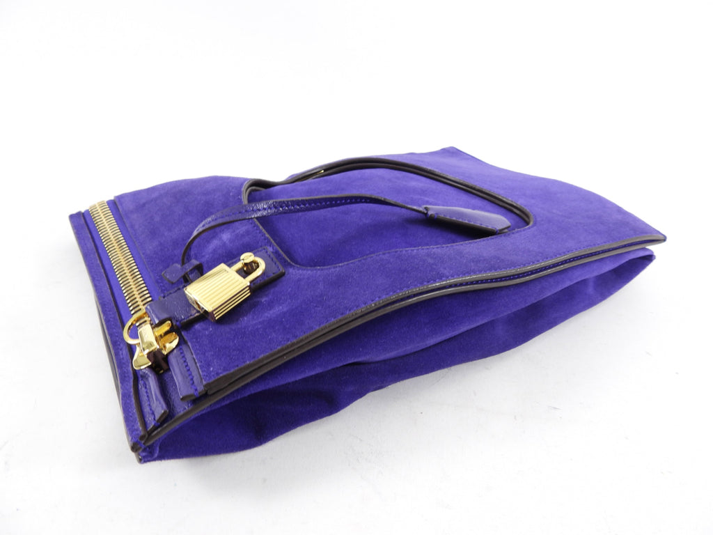 Tom Ford Purple Suede Alix Tote / Clutch Bag