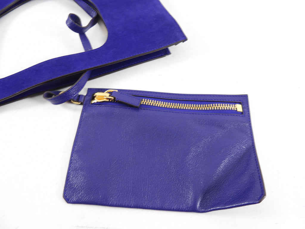 Tom Ford Purple Suede Alix Tote / Clutch Bag