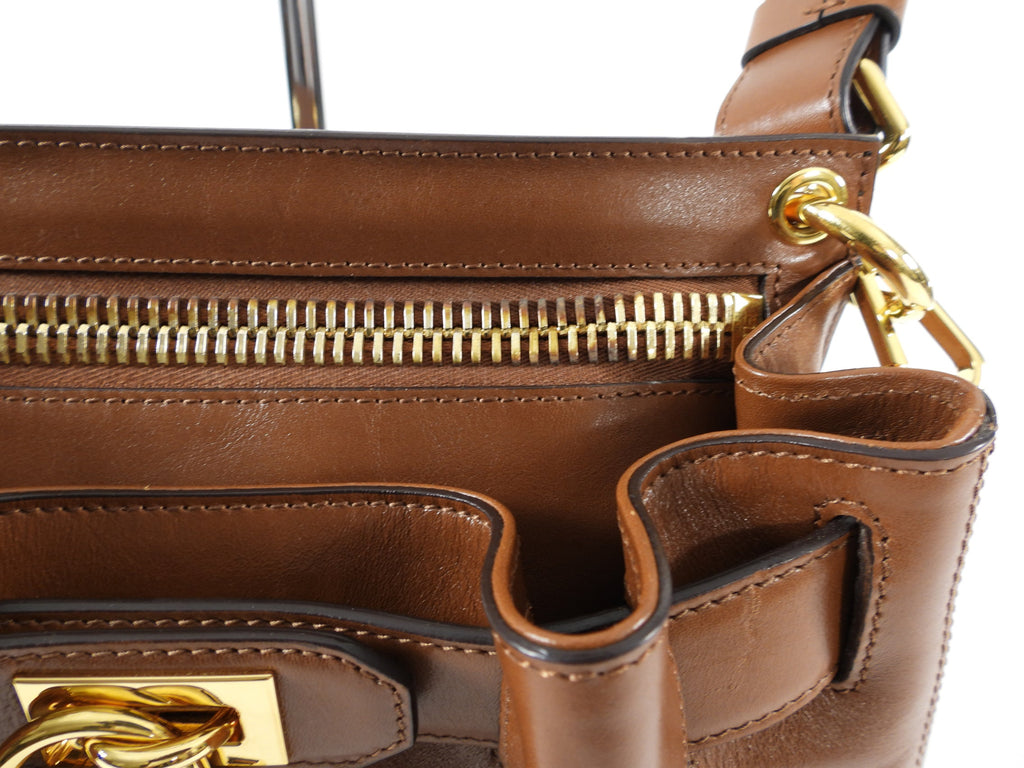Tom Ford Cognac Smooth Leather Crossbody Bag