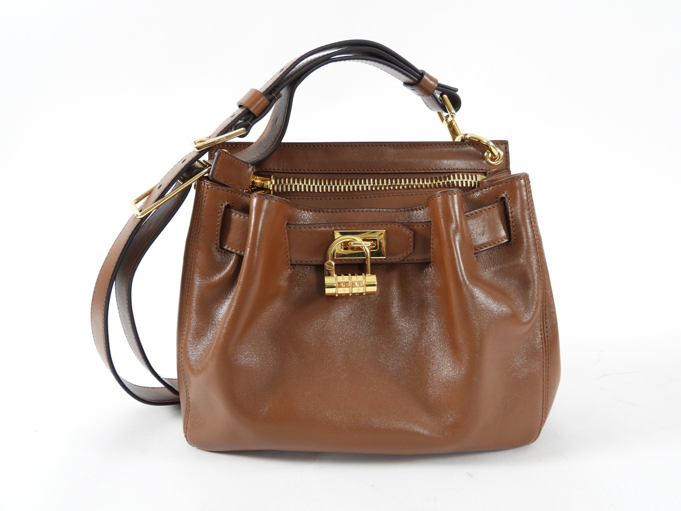 Tom Ford Cognac Smooth Leather Crossbody Bag