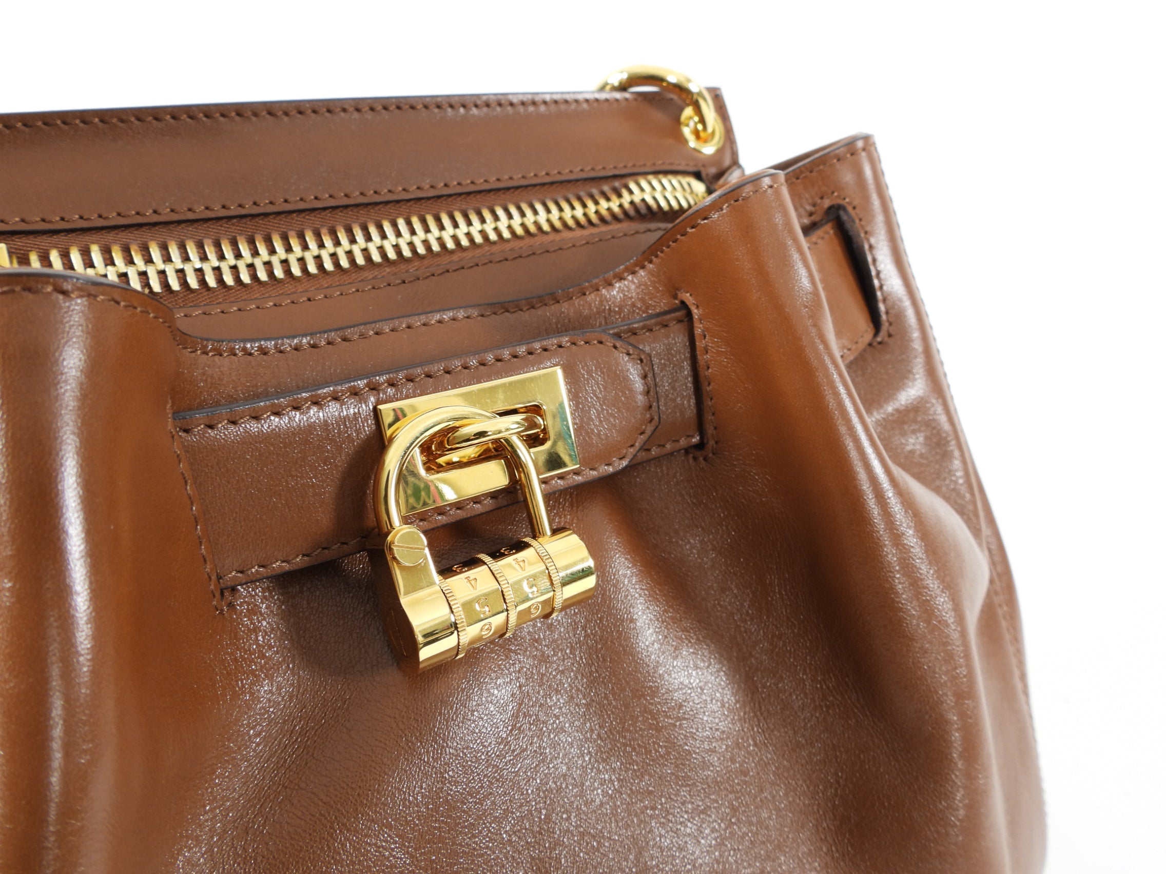 Tom Ford Cognac Smooth Leather Crossbody Bag