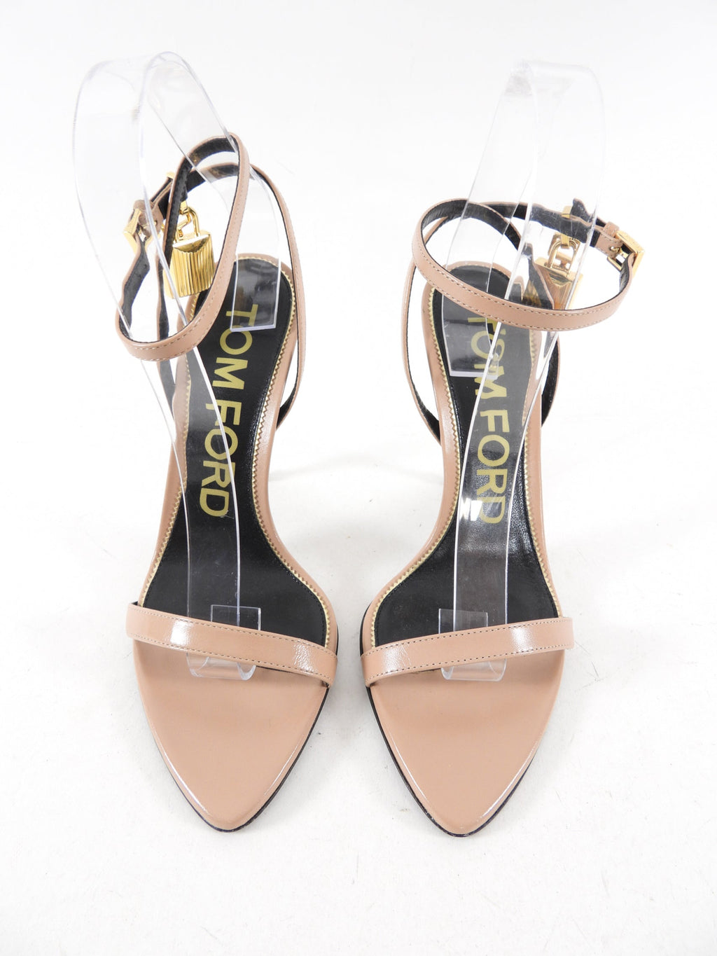 Tom Ford Beige Leather Padlock Sandals - 37.5