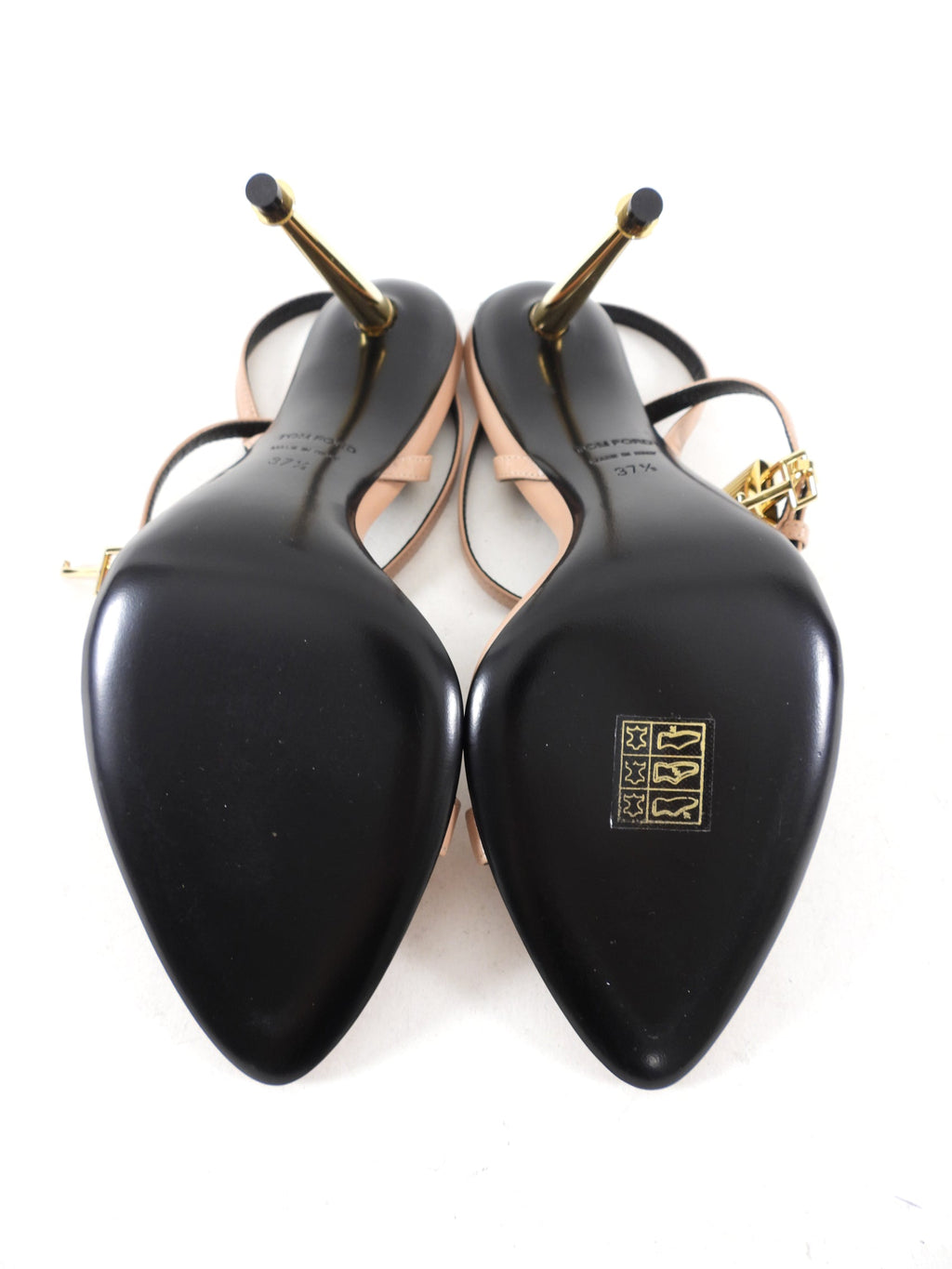 Tom Ford Beige Leather Padlock Sandals - 37.5