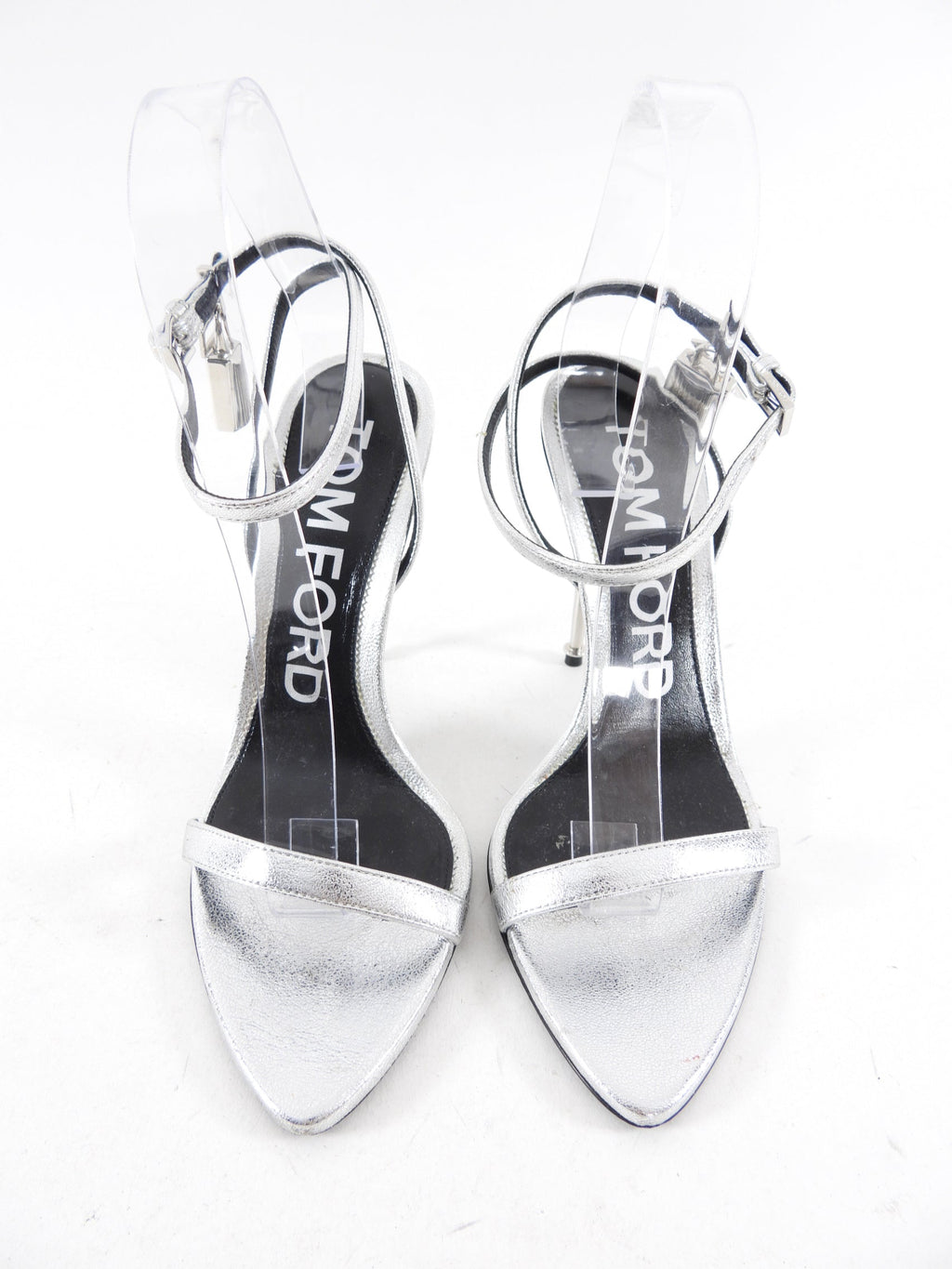 Tom Ford Silver Metallic Padlock Sandals - 37.5