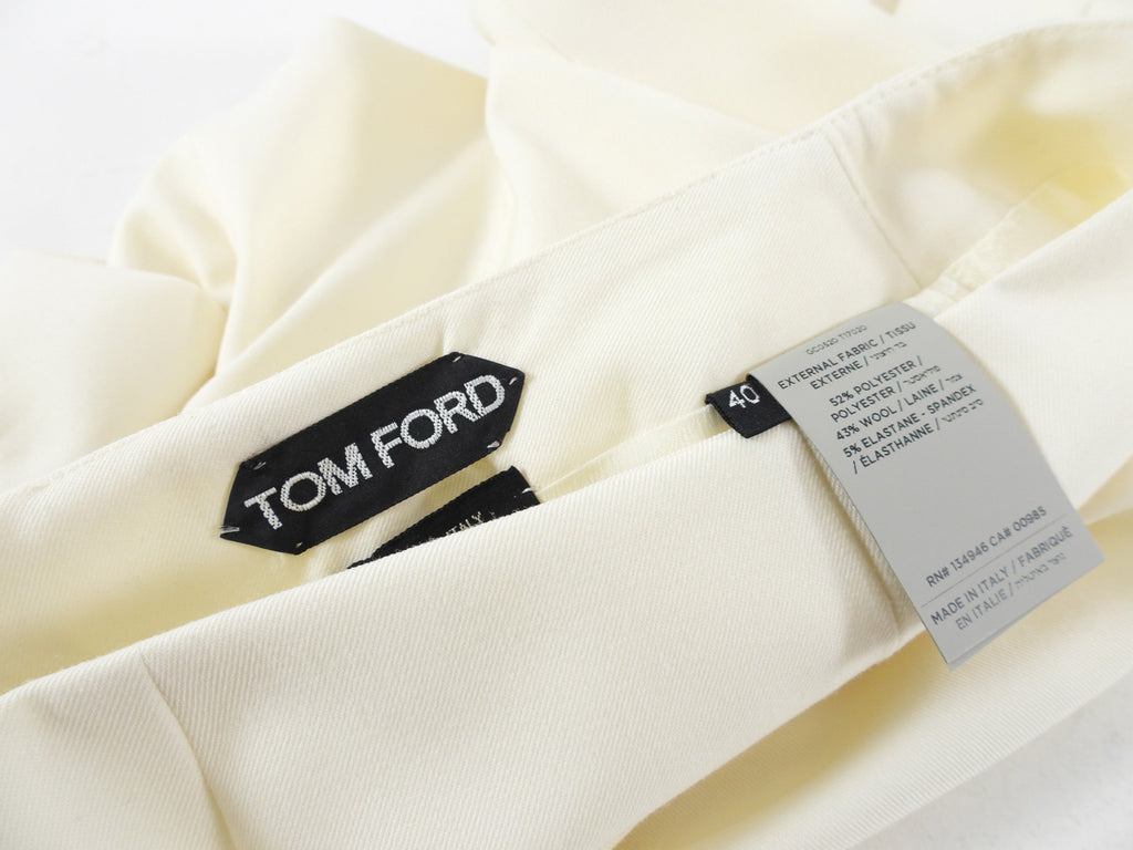 Tom Ford Ivory Silk Short Pencil Skirt - IT40