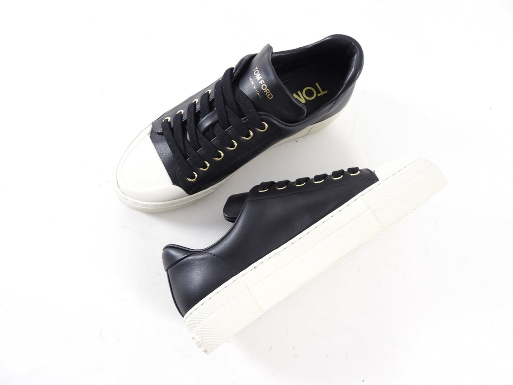 Tom Ford Black Leather and Rubber City Low Sneakers - 36 / 36.5