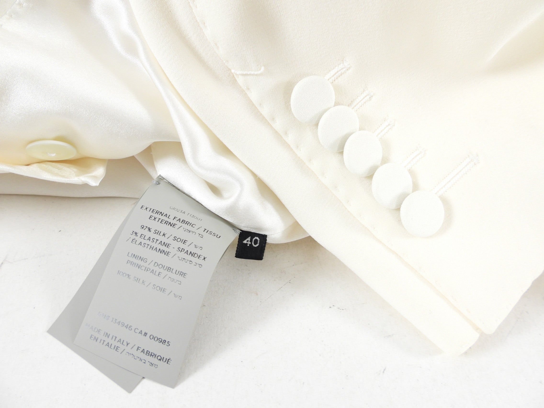 Tom Ford Ivory Silk Pants Suit - IT40 / USA 4