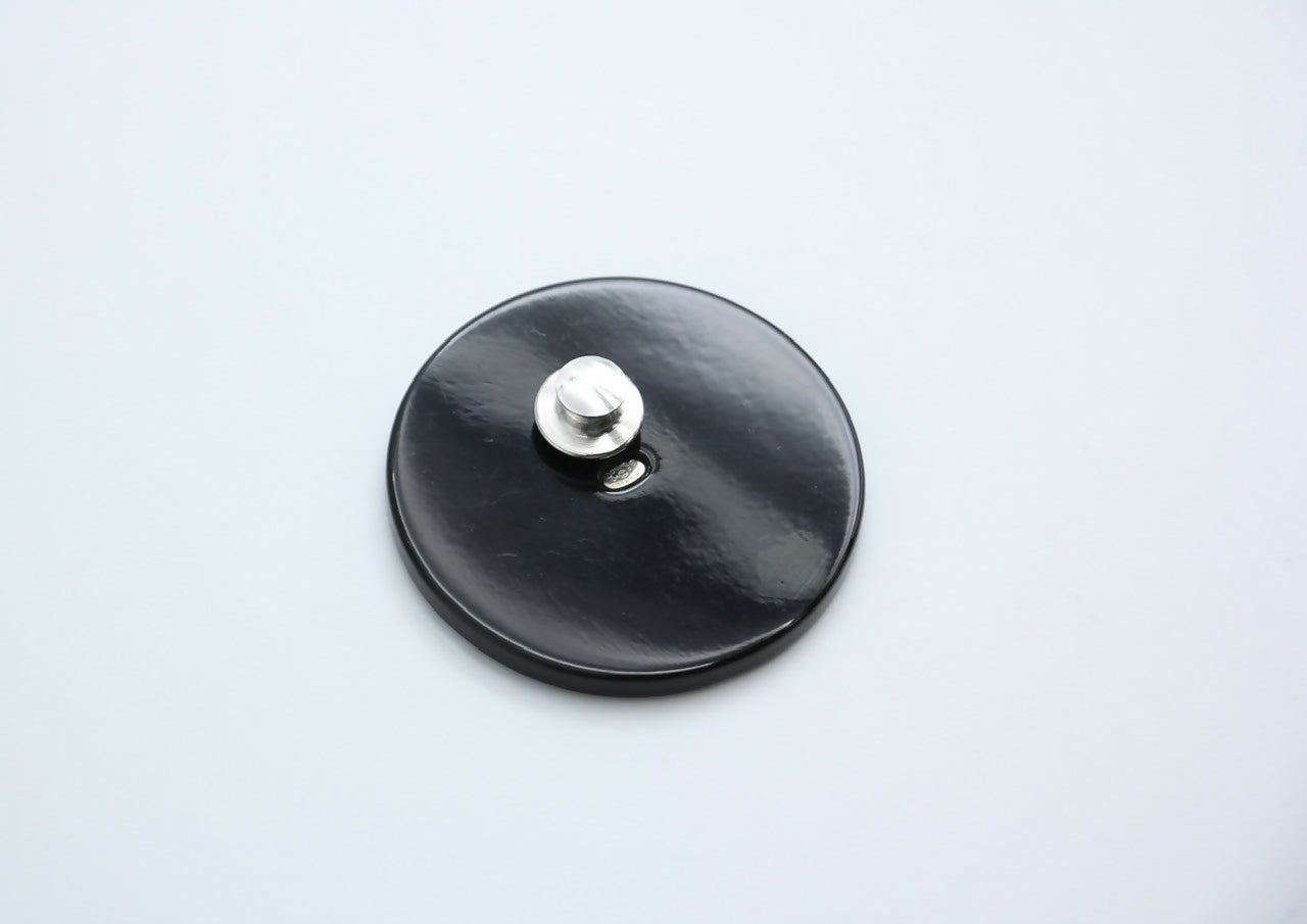 Chanel Vintage 04P Resin Black Disc Dynamic Brooch