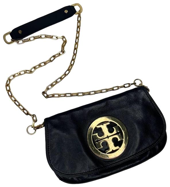 TORY BURCH REVA LOGO CONVERTIBLE CLUTCH BAG WITH CHAIN