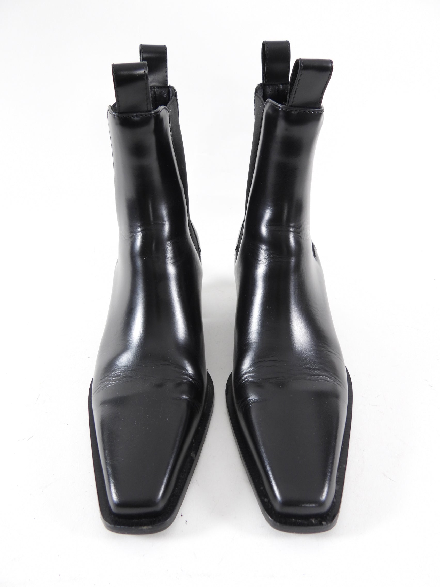 Toteme Black Leather Ankle The City Boot - 37