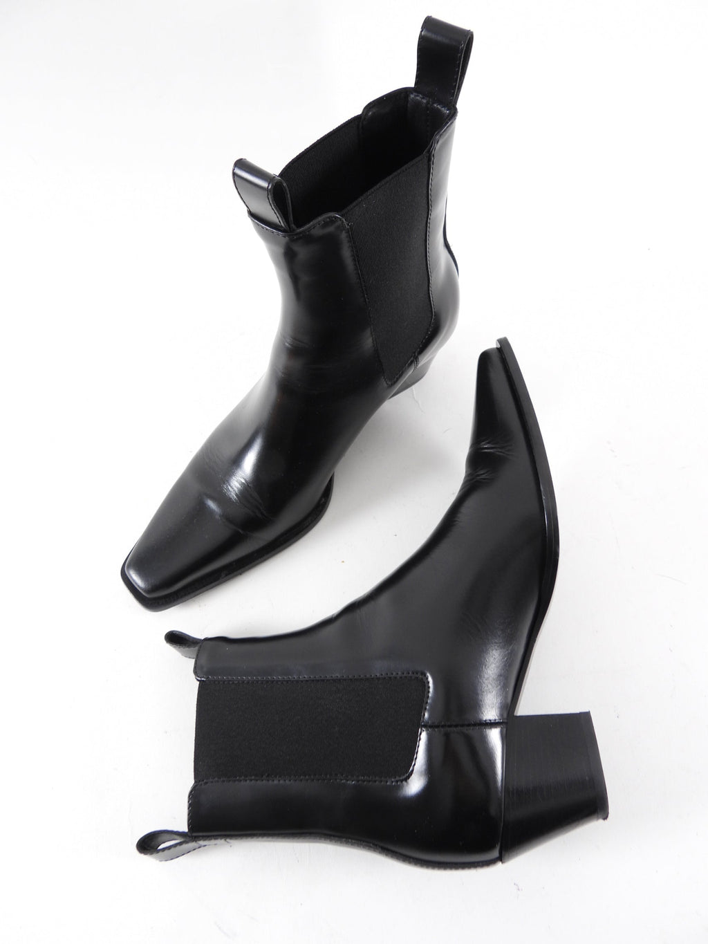 Toteme Black Leather Ankle The City Boot - 37