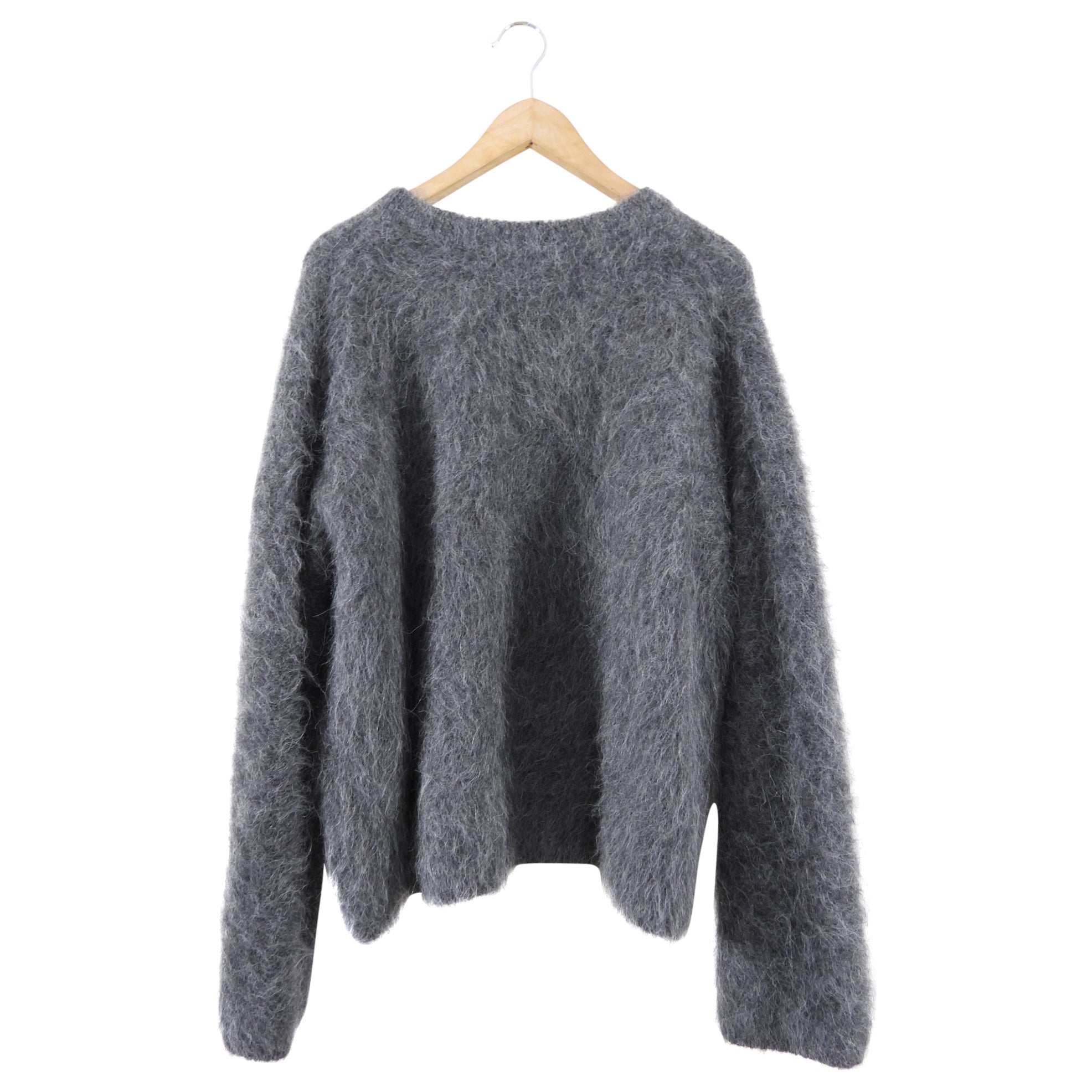 Toteme Grey Boxy Alpaca Knit Pullover Sweater - XS - L