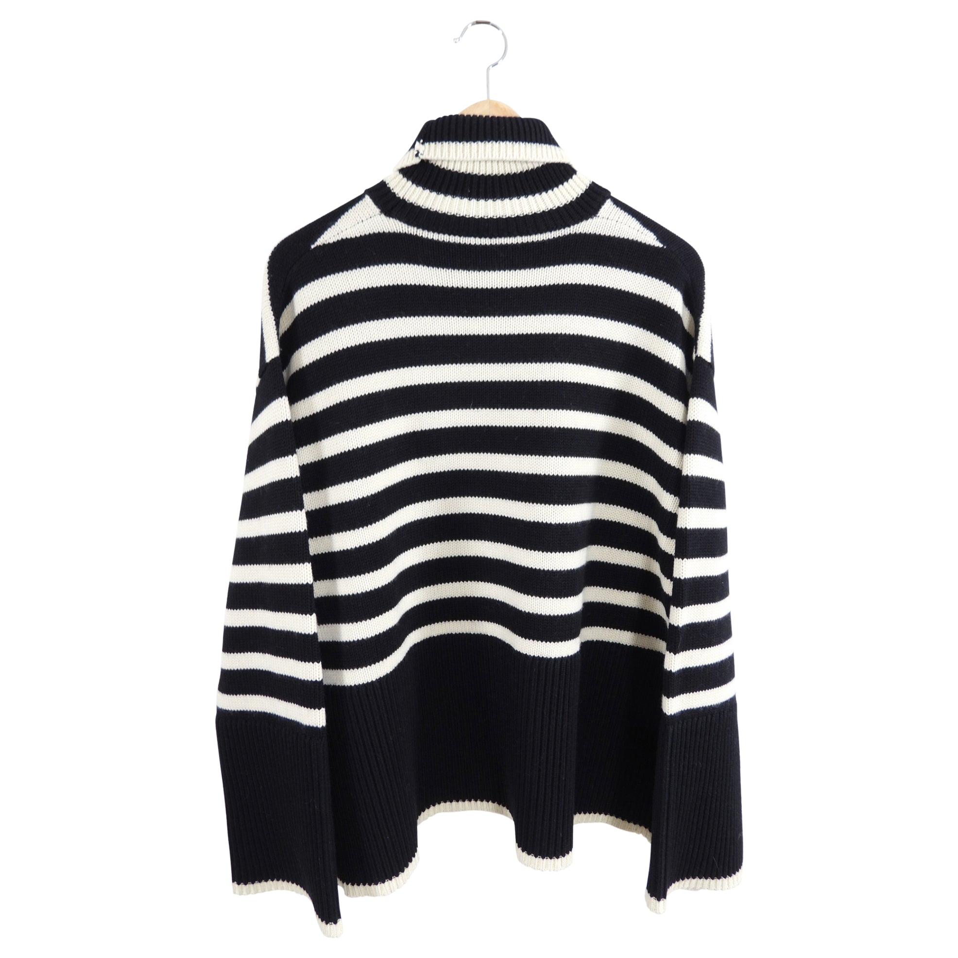 Toteme Signature Stripe Turtleneck in Black and Ivory - XS / S