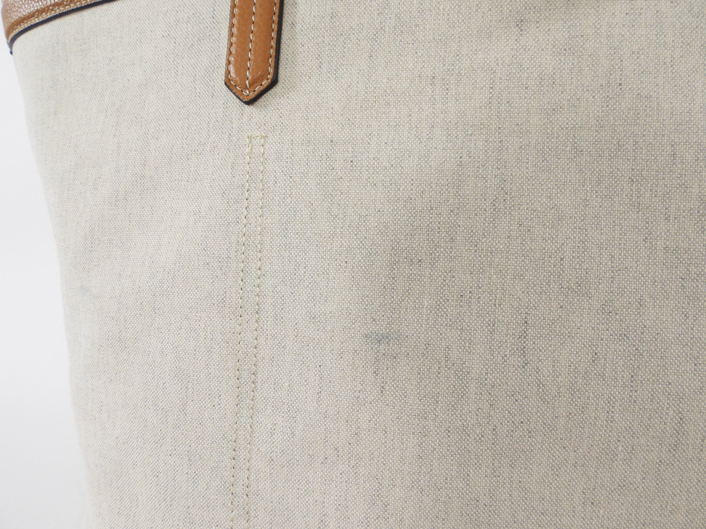 Toteme Large Canvas Tote Bag with Tan Leather Trim