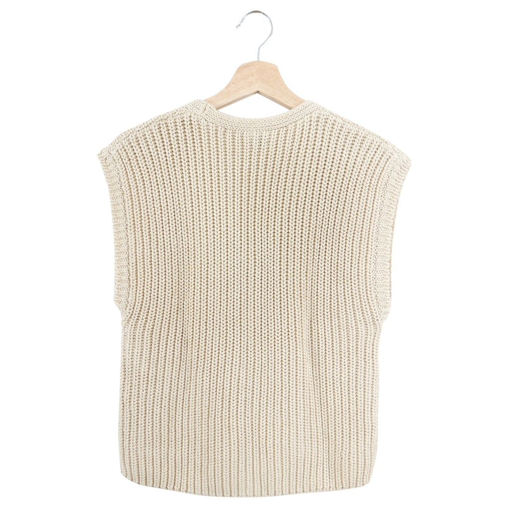 Toteme Beige Linen Cotton Knit Vest - S
