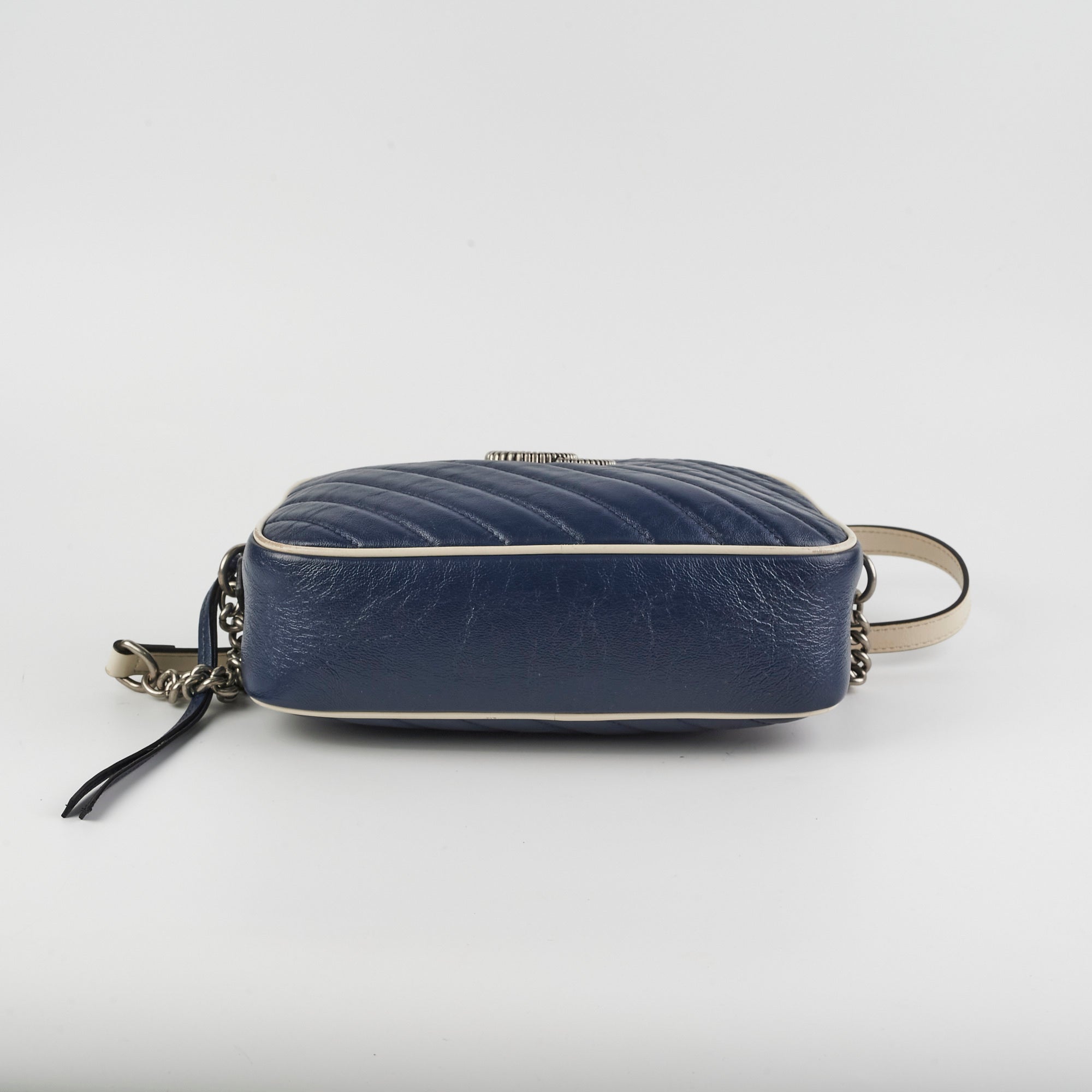 Gucci GG Marmont Calfskin Camera Bag Navy