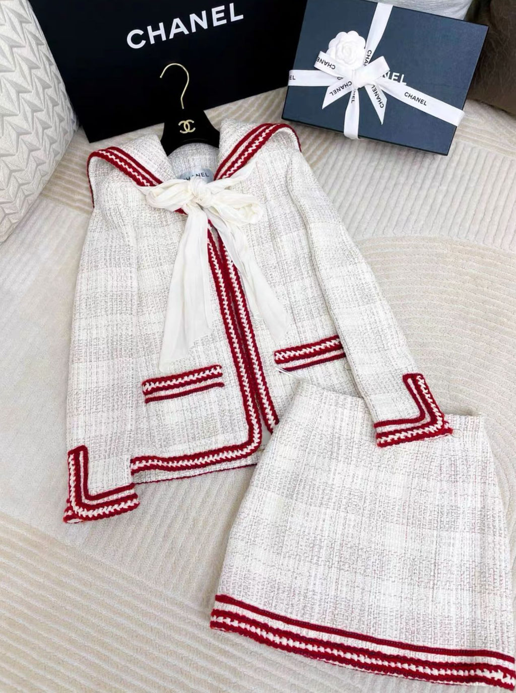 Chanel sailor jacket and skirt suit