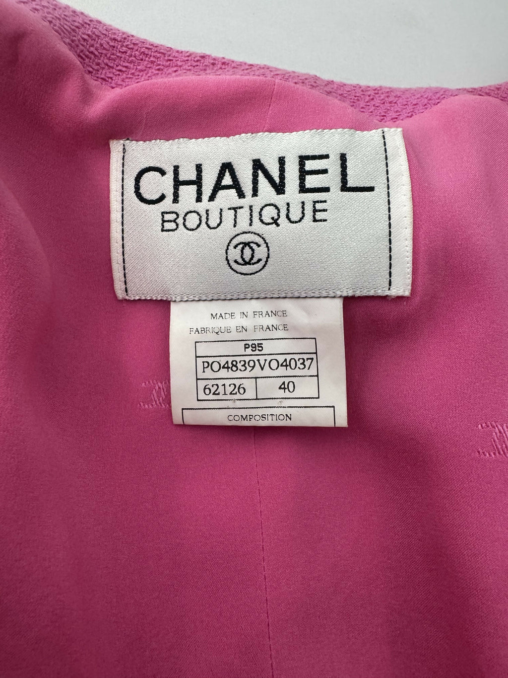 Chanel Vintage 1995 Barbie Pink Cotton Cropped Jacket