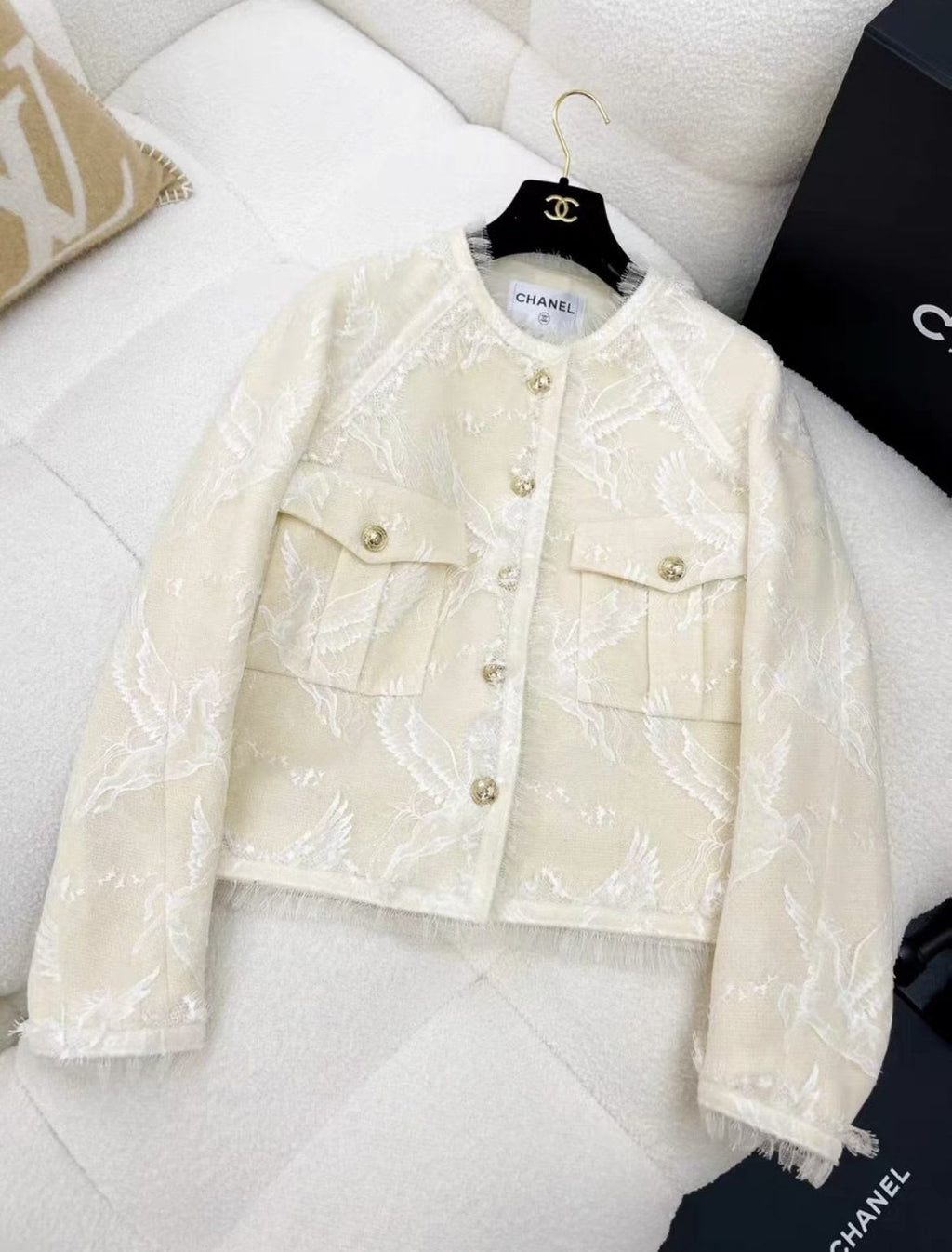 Chanel 20 White Lace Jacket