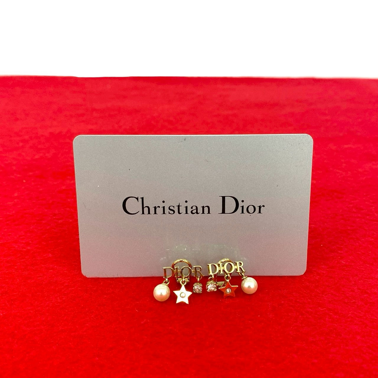 Christian Dior Star Faux Pearl Earrings