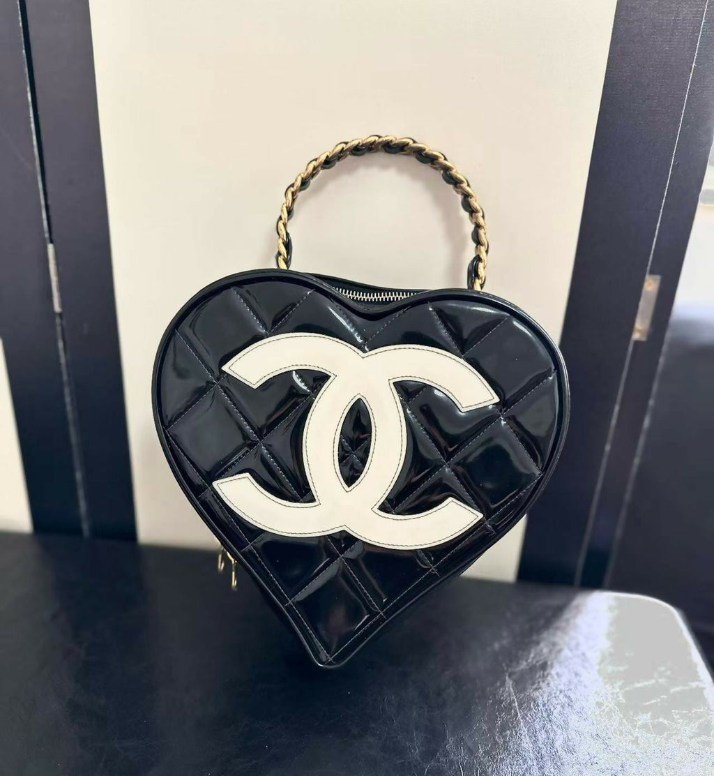 Chanel 1995 Vintage Black Heart Vanity Bag
