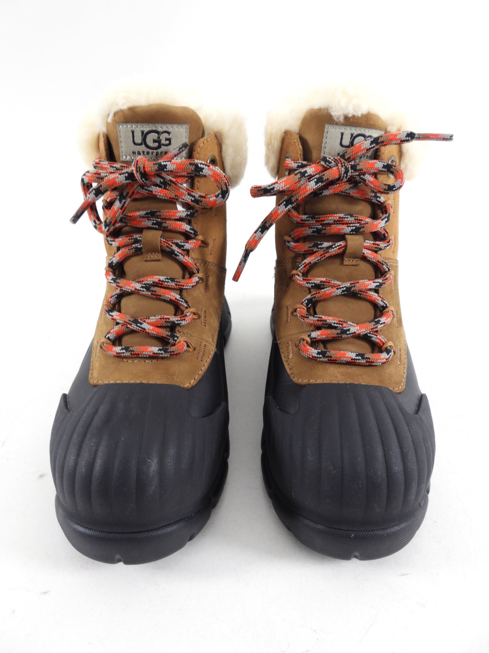 Ugg Tan Leather Shearling Adiroam Hiker Winter Boots - 6.5
