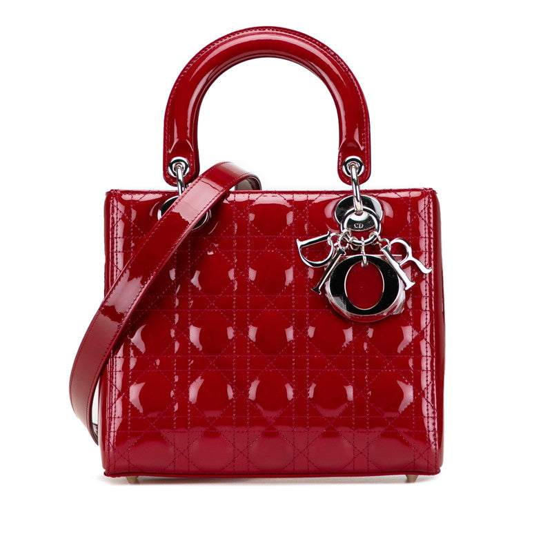 Dior Lady Dior Cannage Patent Leather 2way Bag