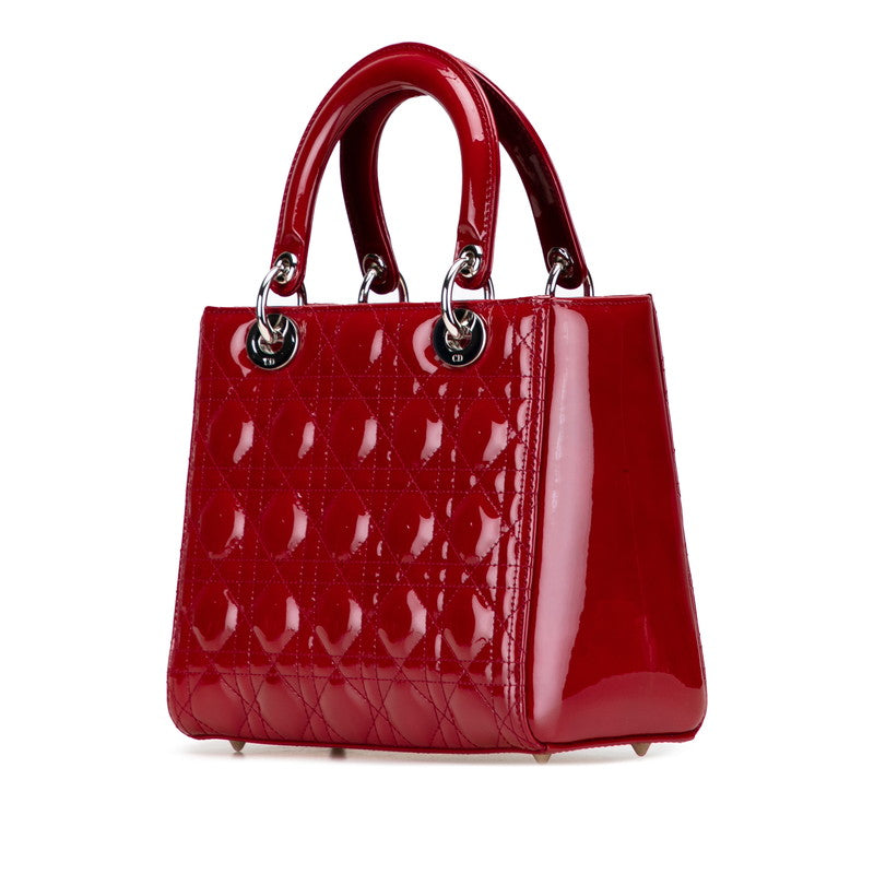 Dior Lady Dior Cannage Patent Leather 2way Bag