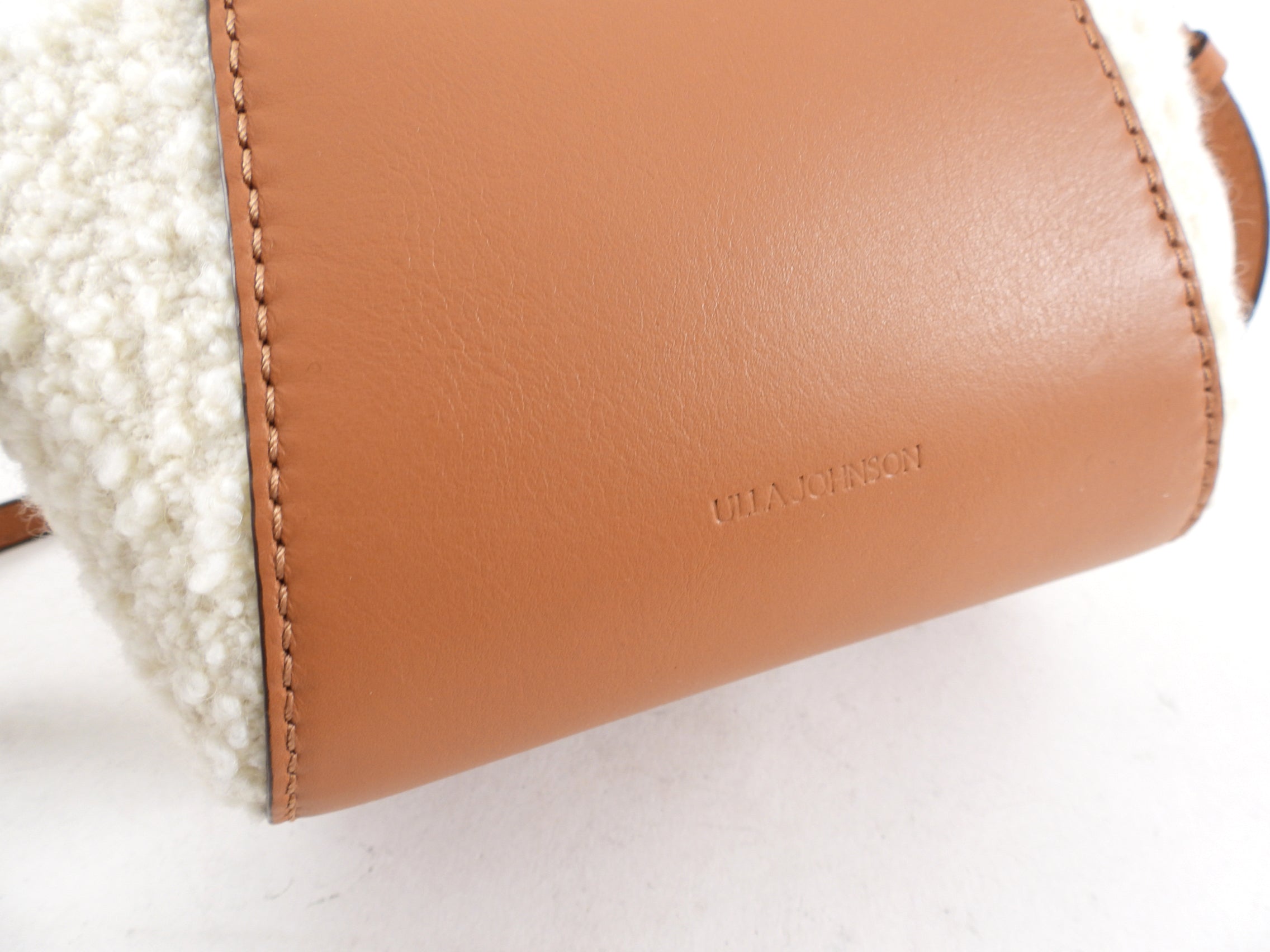 Ulla Johnson Imogen Small Tan Leather Crossbody Boucle Bag