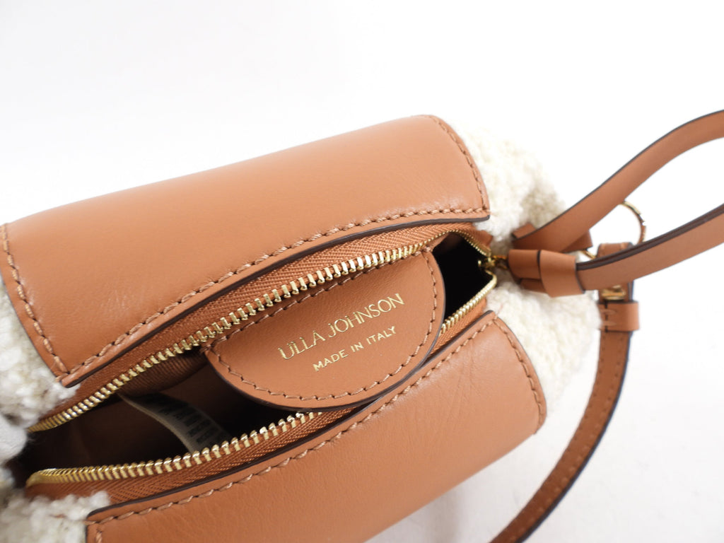 Ulla Johnson Imogen Small Tan Leather Crossbody Boucle Bag