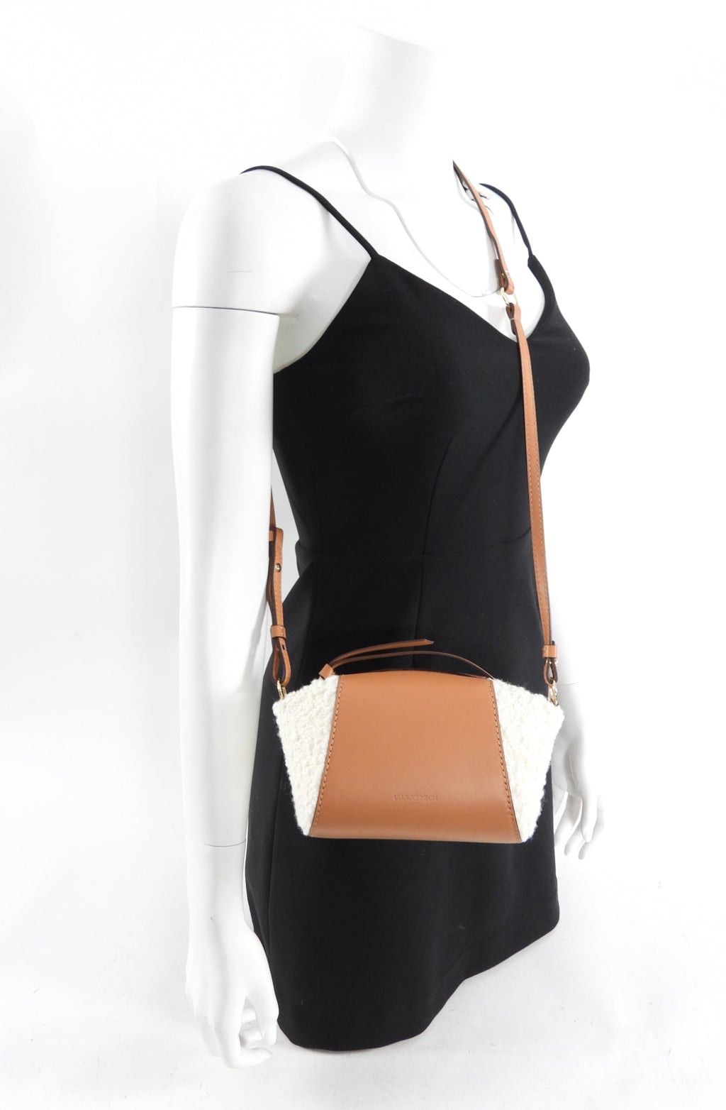Ulla Johnson Imogen Small Tan Leather Crossbody Boucle Bag