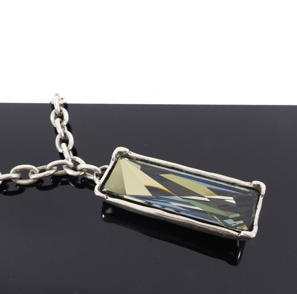 Uno de 50 Long Chain Necklace with Swarovski Blue Crystal Pendant