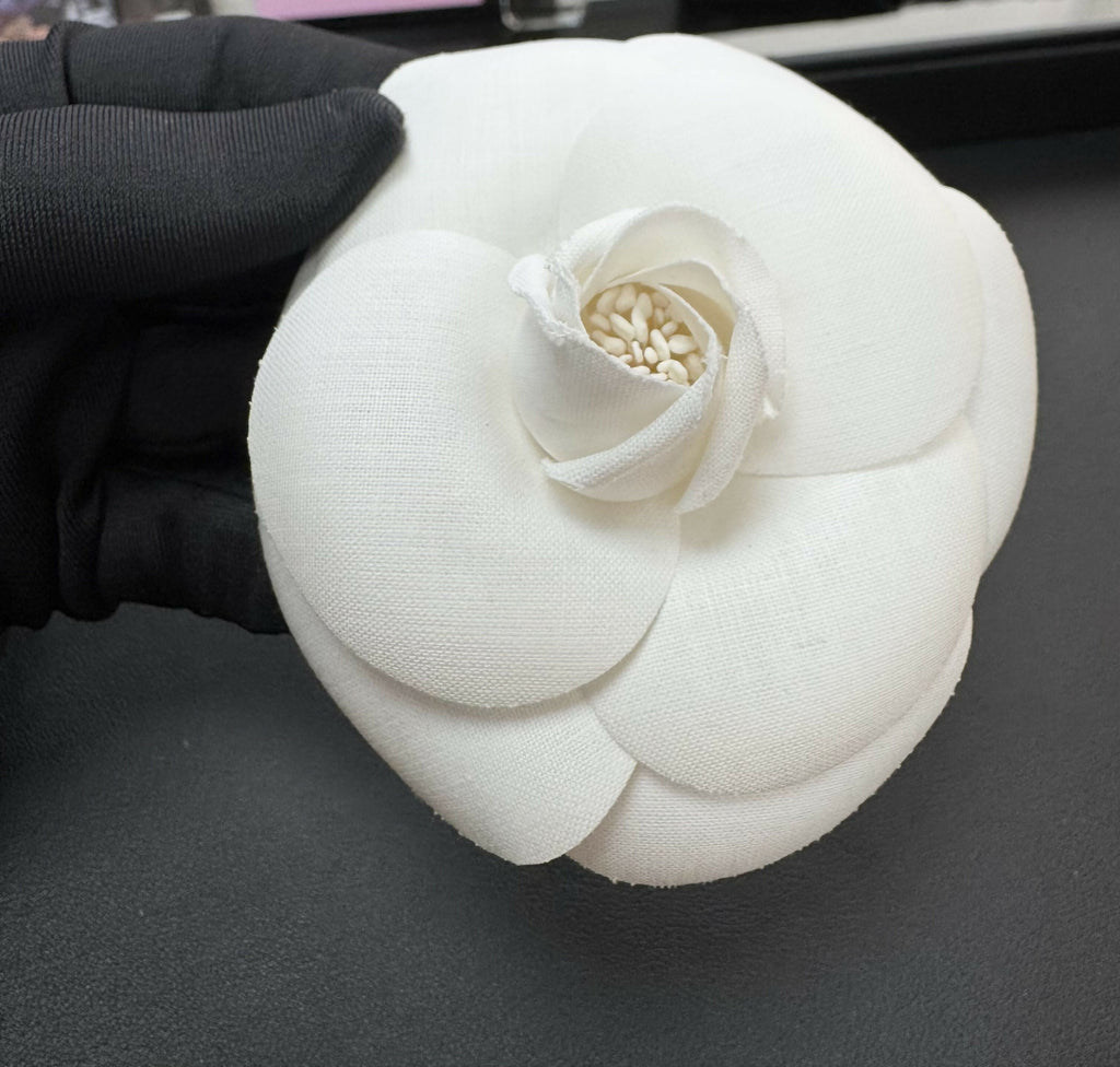 Chanel Vintage 1981-85 Silky White Camellia Brooch