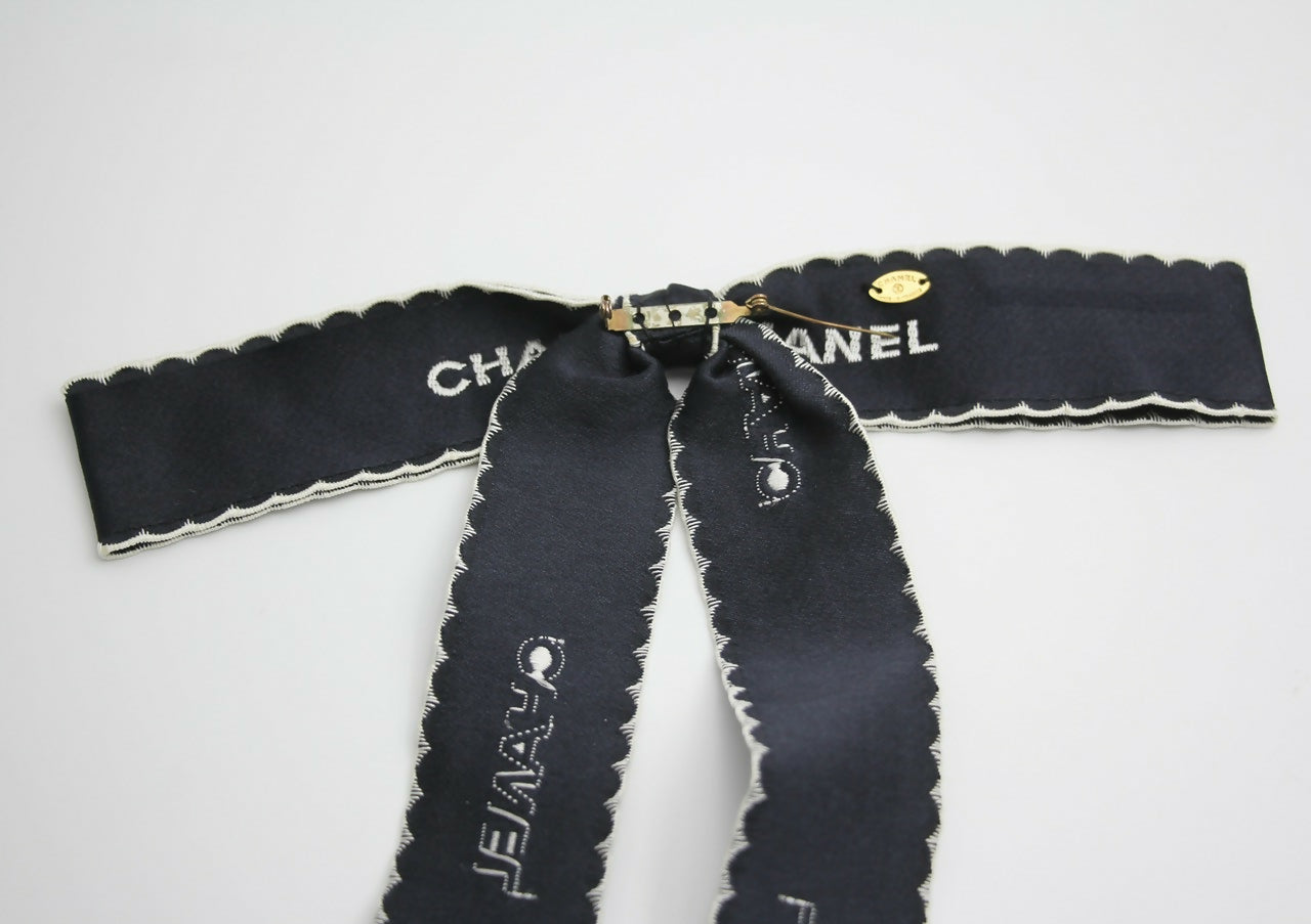 Chanel Vintage 1981-85 Silk Bow Long Ribbon Brooch
