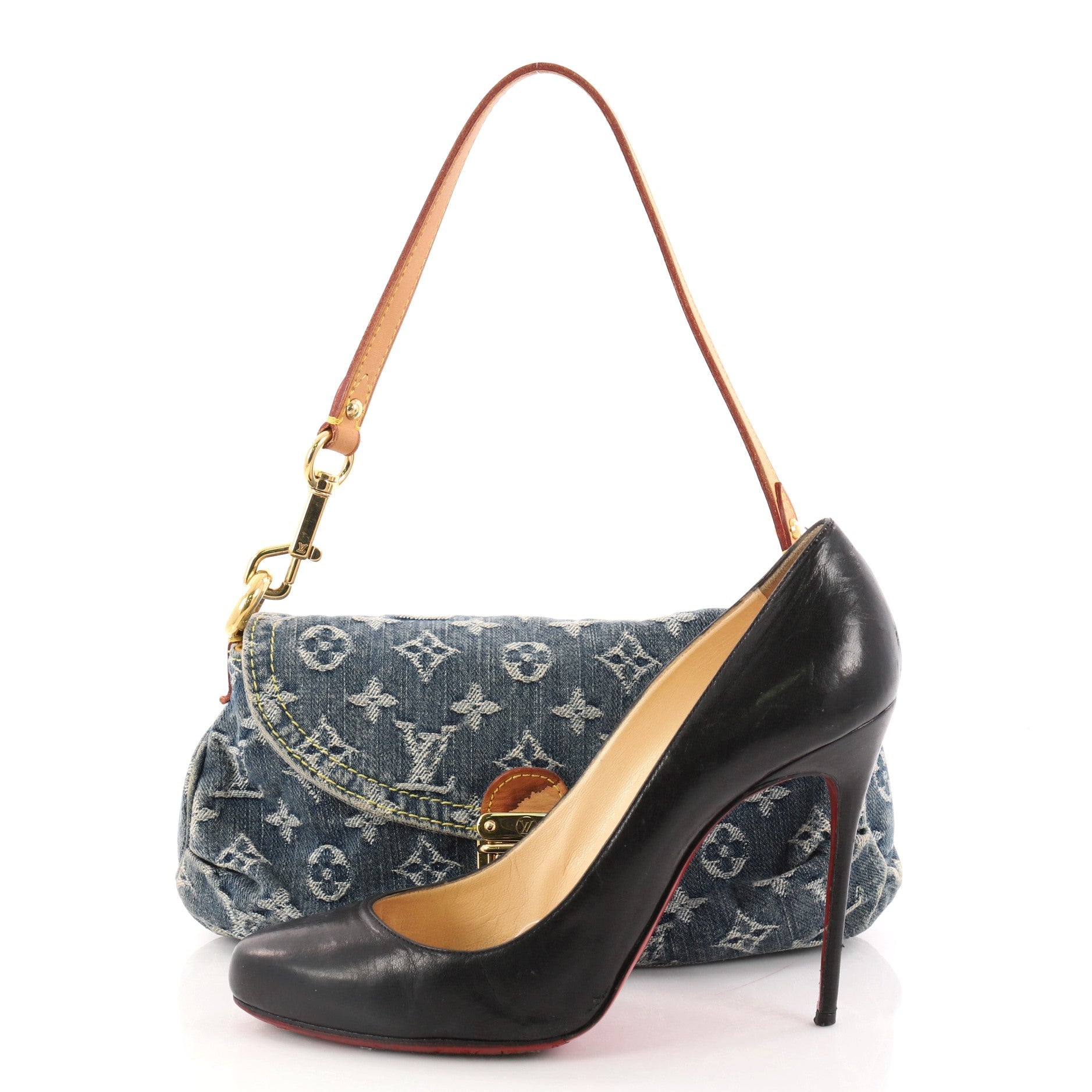 Pleaty Handbag Denim Mini