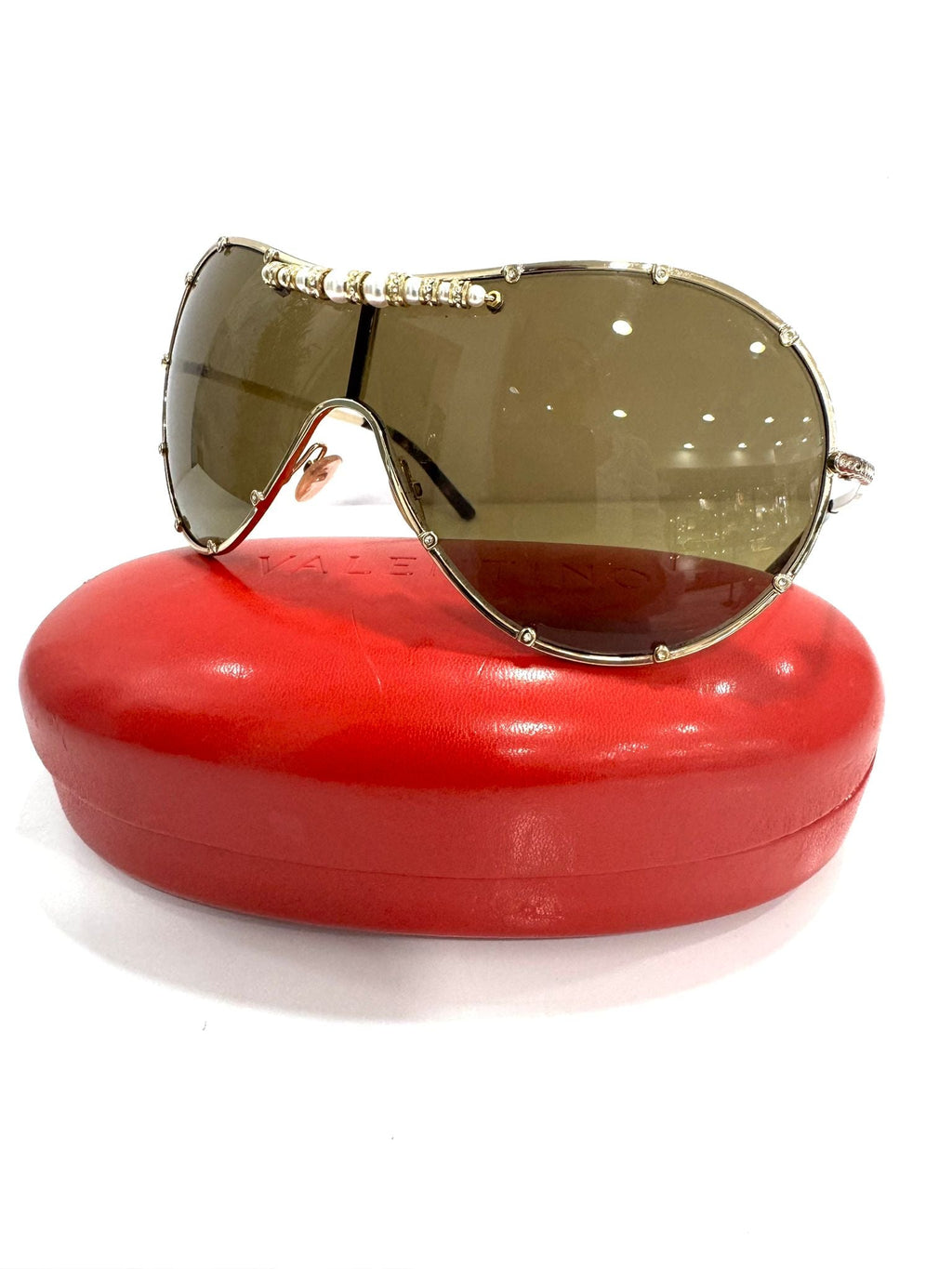 VALENTINO VINTAGE FAUX PEARL SUNGLASSES