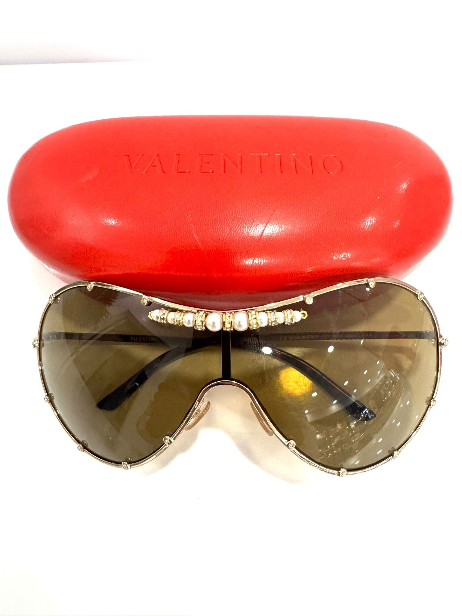 VALENTINO VINTAGE FAUX PEARL SUNGLASSES