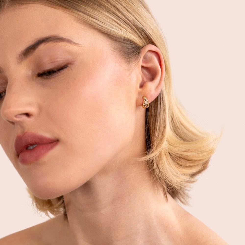 Valentina Crystal Semi Hoop Earrings