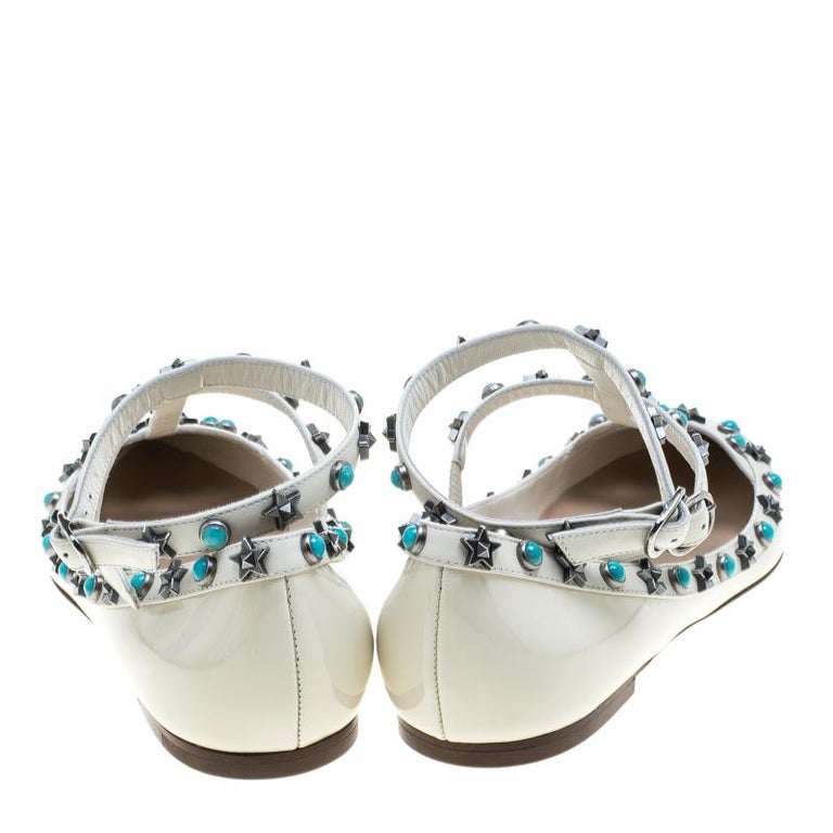 Valentino Star Rolling Rockstud Cage Flats