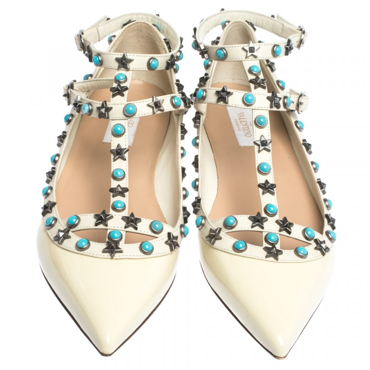 Valentino Star Rolling Rockstud Cage Flats